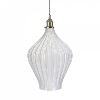 Persian Fluted Orbicular Clear Water Pendant Light